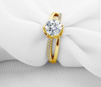 10k Yellow Gold Wedding Ring 1 Carat Round Cut Simulated Diamond Fine Jewelry Engagement ncsd Flower Shape Women Rings