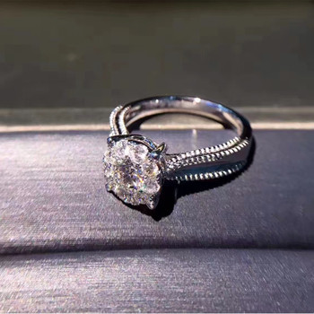 18K White Gold (AU750) Women Wedding Ring Certified G/VS1 0.28 Carat Real Diamond Ring Luxury Design Female Jewelry Custom