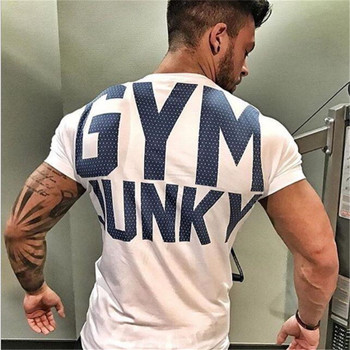 Mens summer gyms t shirt Fitness Bodybuilding Crossfit Cotton Shirts Short Sleeve Workout Men Fashion Casual Tees Tops Clothing