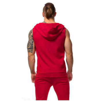 Hot 2018 Mens Cotton Hoodie Sweatshirts fitness clothes bodybuilding tank top men Sleeveless Trend Tees Shirt Casual golds vest