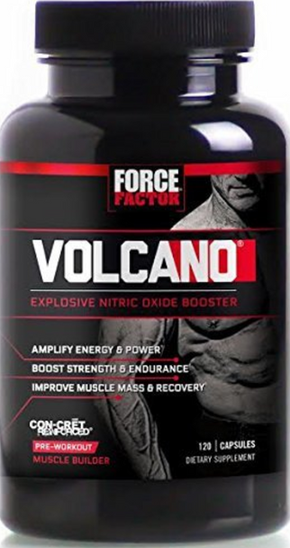 VolcaNO Pre-Workout Nitric Oxide Booster with Creatine, Boost Nitric Oxide, Energy, and Strength, Build Muscle, Better Pump, Force Factor, 120 Count "force factor"