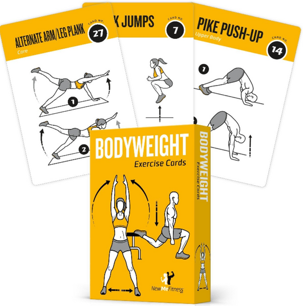 EXERCISE CARDS BODYWEIGHT - Home Gym Workout Personal Trainer Fitness Program Guide Tones Core Ab Legs Glutes Chest Bicepts Total Upper Body Workouts Calisthenics Training Routine
