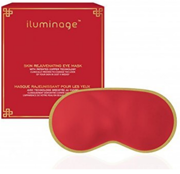 iluminage Limited Edition Red Skin Rejuvenating Eye Mask, Patented Copper Technology for Fine Line Reduction, Copper-Infused Eye Mask for Nightly Use