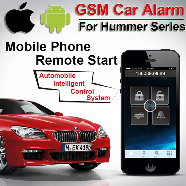 IOS Android GPS GSM Car Alarm for Hummer  Start Stop Button Two Way Car Alarm with  Top Quality Advanced Technology CARBAR