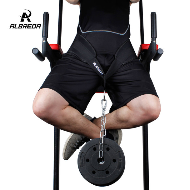 ALBREDA Fitness Equipment Dip Belt Weight Lifting Gym Waist Strength Training Power Building Dipping Chain Pull Up