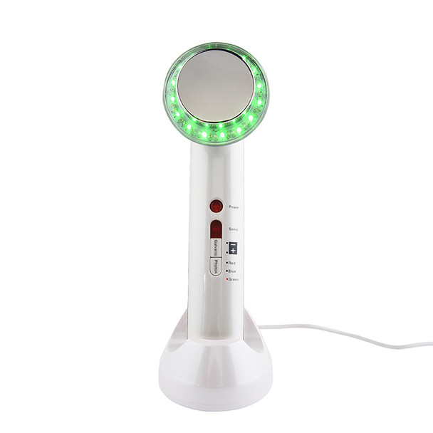 Multifunctional Ultrasonic Facial Beauty Instrument LED Photon Massager Face Lifting Tightening Rechargeable Shrink Pores Tool