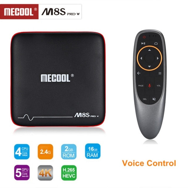 Mecool M8S PRO W Smart TV Box Android 7.1 Amlogic S912 2G 16G H.265 Bluetooth Media Player Set-Top Box With Voice Remote Control