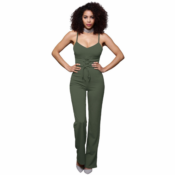 Spaghetti Strap Sexy Rompers Womens  new Jumpsuit that Deep V Neck Backless Full Bodysuit Wide legs Summer Jumpsuits S-XL