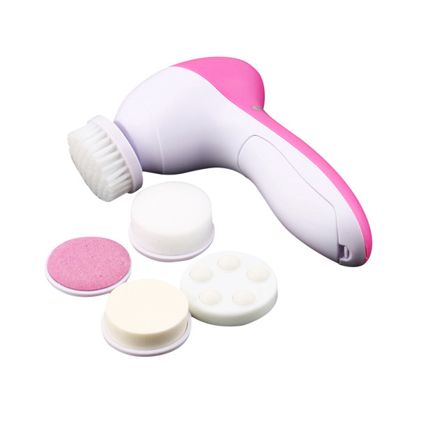 1 Set 5-in-1 Electric Facial Cleanser Body Massage Mini Skin Pore Cleaner Beauty Massager Wash Face Machine