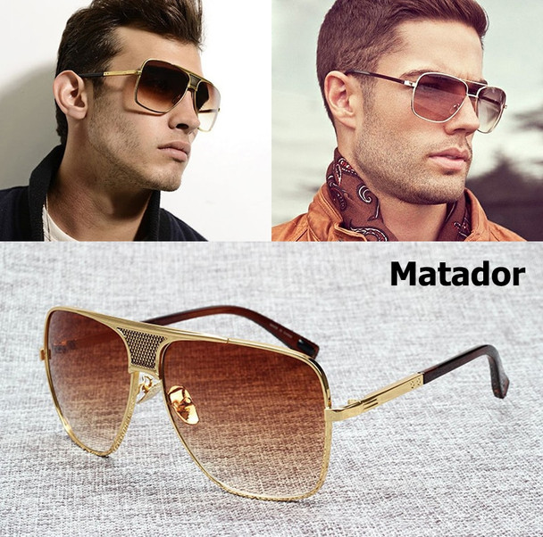 Fashion Matador Metal Alloy Frame Gradient Sunglasses Men Brand Design Aviation Sun Glasses Vintage