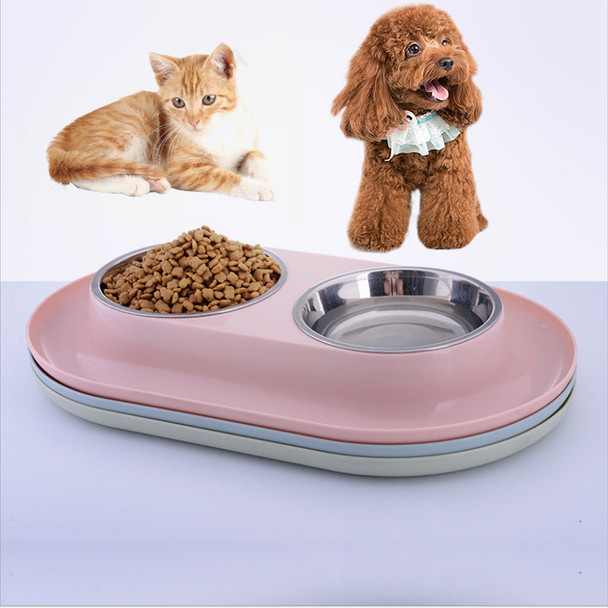 Dogs feeding water double bowl Steel Dog feed Bowl With No Spill Non-Skid Silicone Mat Feeder Pet Puppy Cat Food Container for 