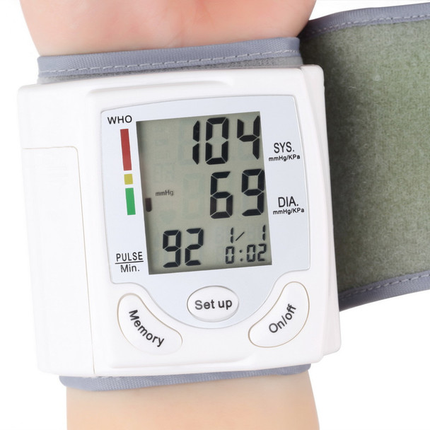 Household Automatic Wrist Blood Pressure Monitor Health Care Digital LCD Heart Beat Rate Pulse Meter Measure