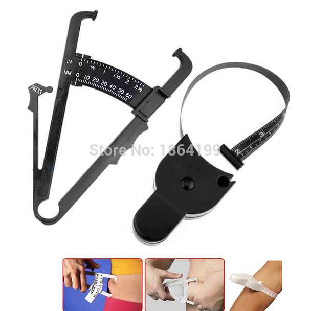 Health Care Skinfold Body Fat Caliper Body Fat Tester with body mass Tape with Measurement Chart Body Health Tool