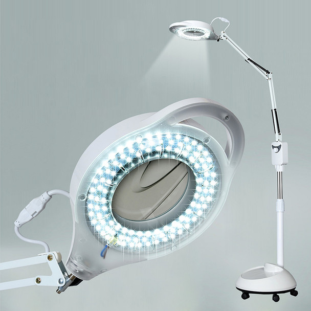 220V 5X Circline LED Lamp Magnifying Glass Cold Ligth Operation Floor Shadowless Lamp Magnifier for Beauty Salon Nail Tattoo