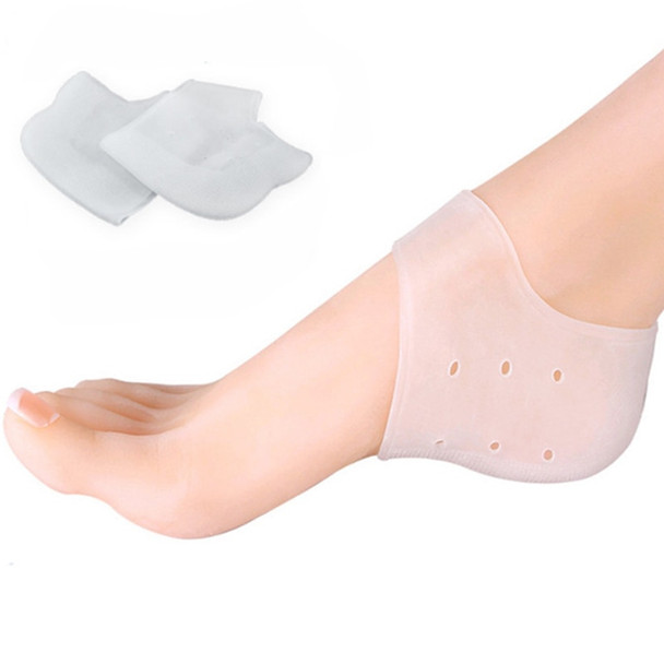 2PCS New Silicone Moisturizing Gel Heel Socks  Inserts with hole Cracked Foot Protectors Shoe Cushion Inserts