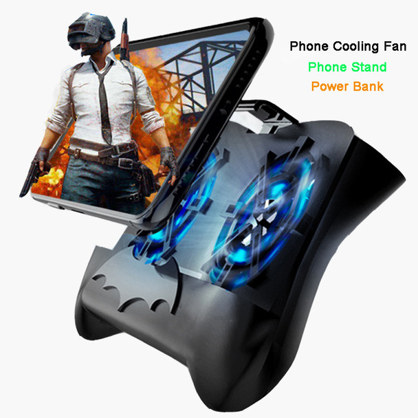 Cool Game Pad Mobile Phone Cooler Cooling Fan Gamepad Holder Stand 2500 mAh Power Bank LED Mute Fan for 4-7 inch for Smart phone