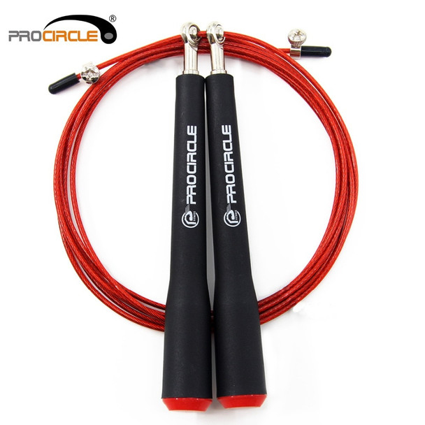 PROCIRCLE Speed Jump Rope - Adjustable 10ft - Skipping Ropes Best for Fitness Boxing MMA Training - Metal Ball Bearings - Black 