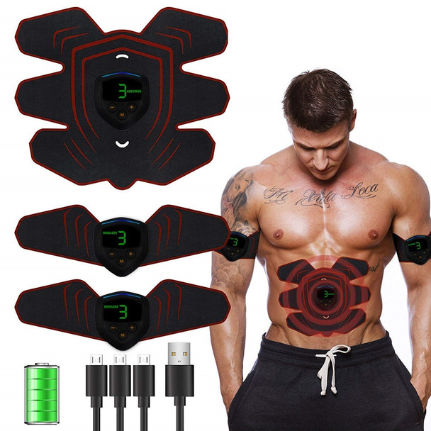 ABS Stimulator Muscle Toner Abdominal Toning Belt Muscle EMS Trainer Home Gym Equipment 6 Modes &amp; 9 Levels Of Intensity Optional