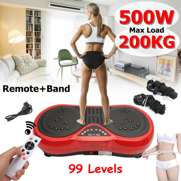 Exercise Fitness Slim Vibration Machine Trainer Plate Platform Body Shaper with Resistance Bands+ remote control