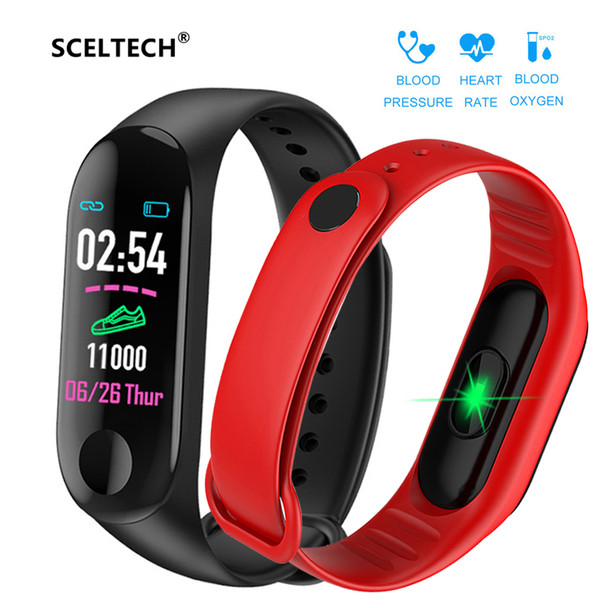M3 Sport Smart Bracelet Health Sleep Fitness Tracker Heart Rate Monitor Smart Wristband Color LCD Screen Watch for Android iOS