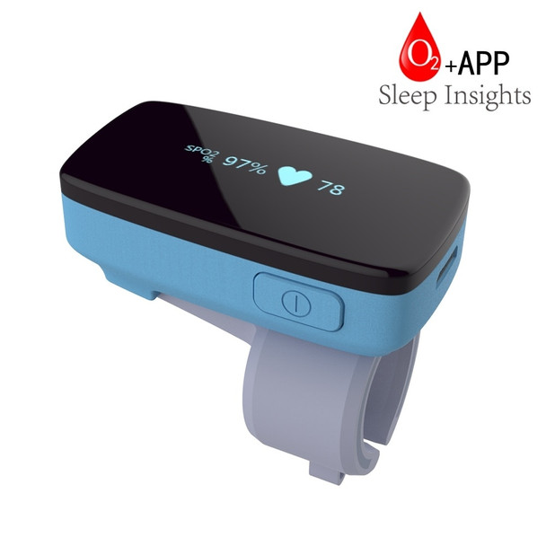 Sleep Monitor Finger Pulse Oximeter Alarm Oxygen Heart Rate O2 Anti-Snoring Wireless Blutooth Sleep Apnea with LED Screen