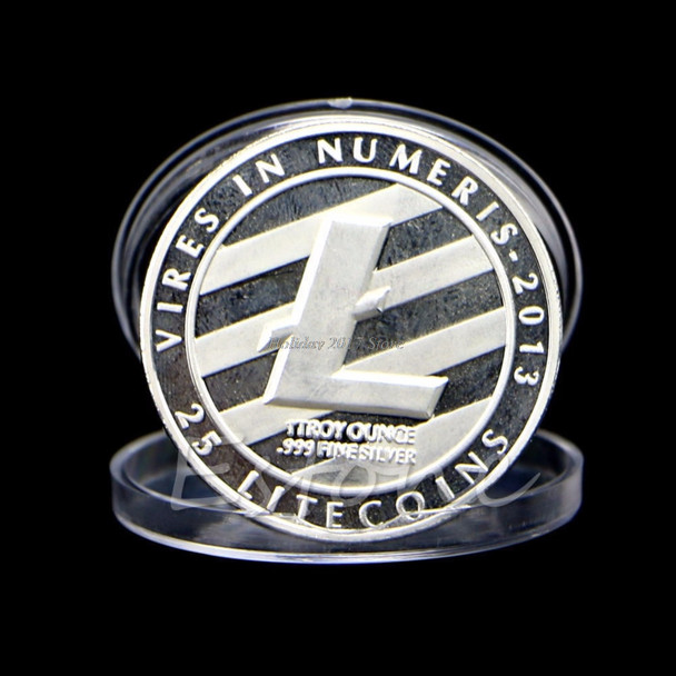 Hot 25 mm Litecoin Coins Vires in Numeris Commemorative Coin Collection Silver Plated Jun19_25