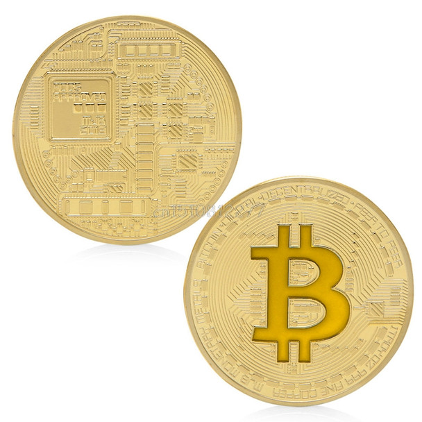 Gold Plated Bitcoin Commemorative Coins Collectible Physical BTC Art Collection #H0VH#