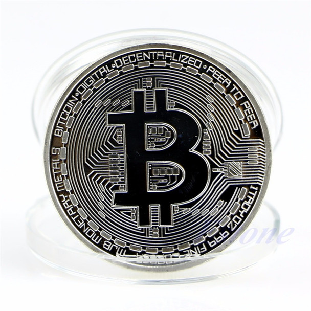 Silver Plated Bitcoin Coin Collectible BTC Coin Art Collection Gift Physical  Silver Plated Iron Decorative coins