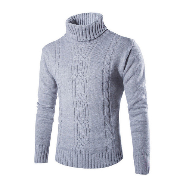 Men's Thermal High Collar Turtle Neck Long Sleeve Sweater Stretch Warm Winter Pullovers Thick Clothes