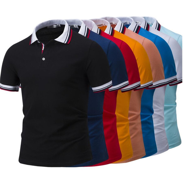  New Fashion High Quality 100% Cotton Pure Color Of Men's Short Sleeve POLO Shirt I leisure men shirt M-4XL