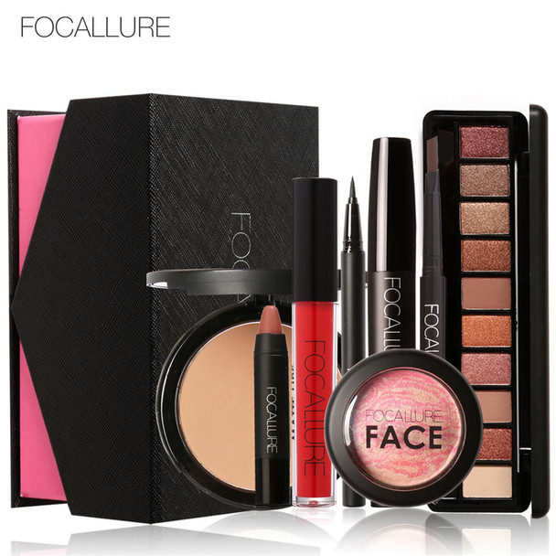 FOCALLURE 8Pcs Daily Use Cosmetics Makeup Sets Make Up Cosmetics Gift Set Tool Kit Makeup Gift