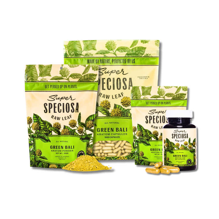 Super Speciosa Green Bali Kratom Powder and Capsules - Premium Quality, Lab-Tested and Verified for Maximum Purity, Potency, and Freshness, Ideal for Wholesale Buyers and Retailers Seeking Trusted Green Bali Kratom Products