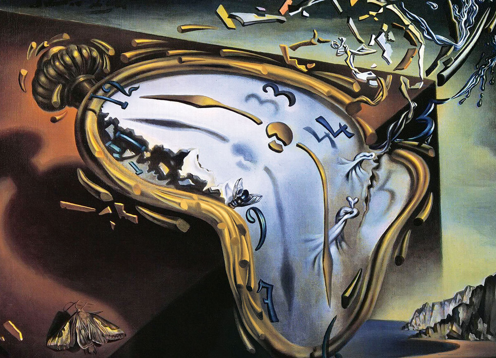 Dali: Reloj blando en el momento de su primera explosión