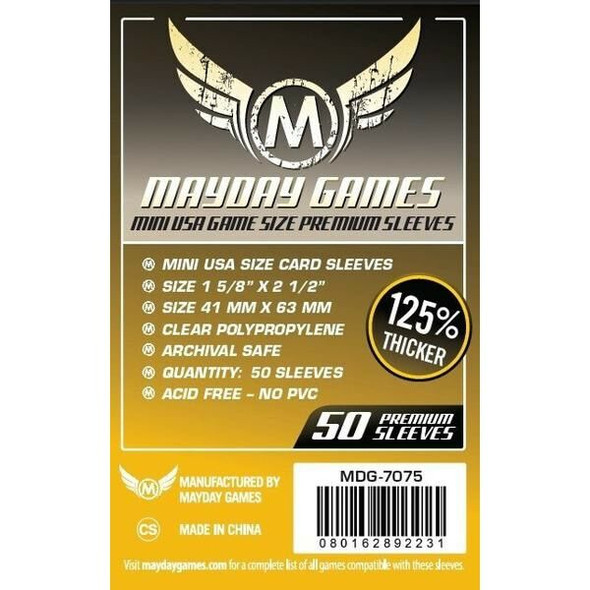 Mayday Games - Funda protectora para cartas de 41mm x 63mm