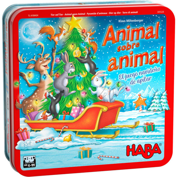 Haba - Animal sobre animal: El tambaleante juego de apilar-1