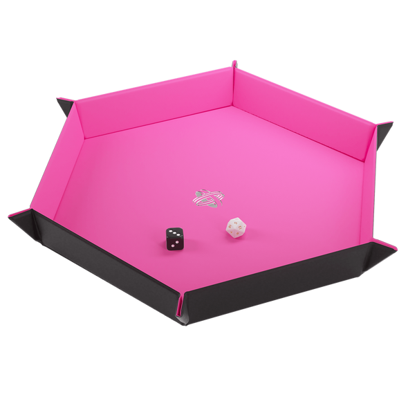 Gamegenic - Magnetic Dice Tray Hexagonal Black/Pink