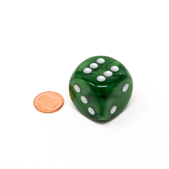 Chessex - Dado D6 de 30mm Velvet® Verde/Plateado