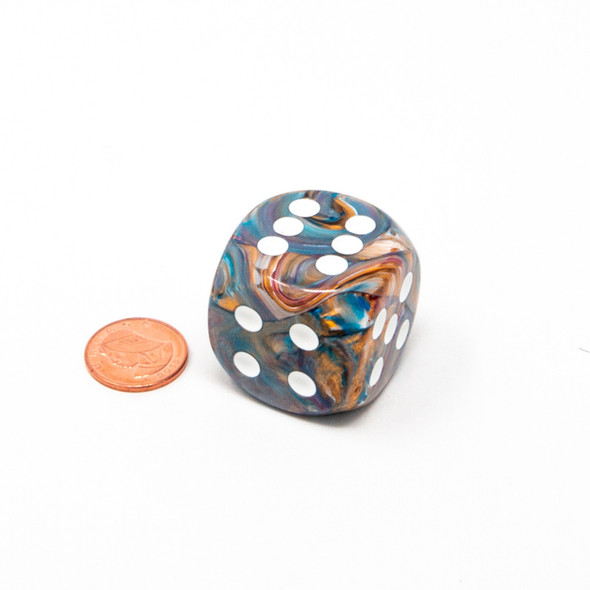 Chessex - Dado D6 de 30mm Festive® Carousel/Blanco