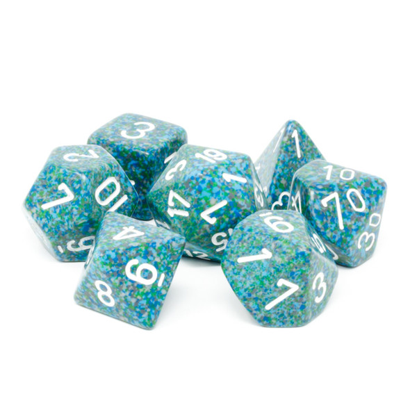 Chessex - Set de 7 dados poliédricos moteados Sea™