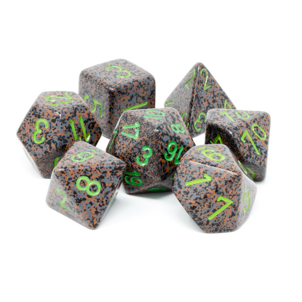 Chessex - Set de 7 dados poliédricos moteados Earth™