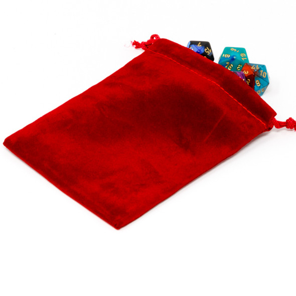 Chessex - Bolsa pequeña de gamuza para dados: Rojo