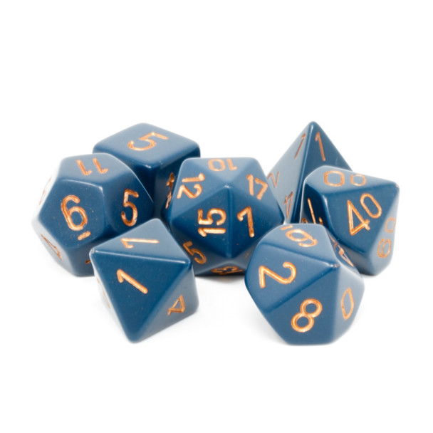 Chessex - Set de 7 dados poliédricos opacos Celeste/Cobre