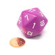 Chessex - Dado D20 de 34mm Opaco Morado claro/Blanco