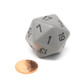 Chessex - Dado D20 de 34mm Opaco Gris oscuro/Negro