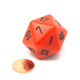 Chessex - Dado D20 de 34mm Opaco Naranja/Negro