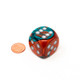Chessex - Dado D6 de 30mm Gemini® Cobre-Verde azulado/Plateado
