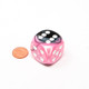 Chessex - Dado D6 de 30mm Gemini® Negro-Rosado/Blanco