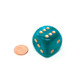 Chessex - Dado D6 de 30mm Borealis® Verde azulado/Dorado Luminary™