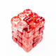 Chessex - Set de 36 dados D6 de 12mm Nebula® Rojo/Plata Luminary™