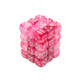 Chessex - Set de 36 dados D6 de 12mm Ghostly glow™ Rosado/Plateado